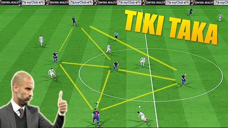 Chiến thuật Tiki taka hay Tiqui taka là chuyền, chạy trong tiếng Tây Ban Nha