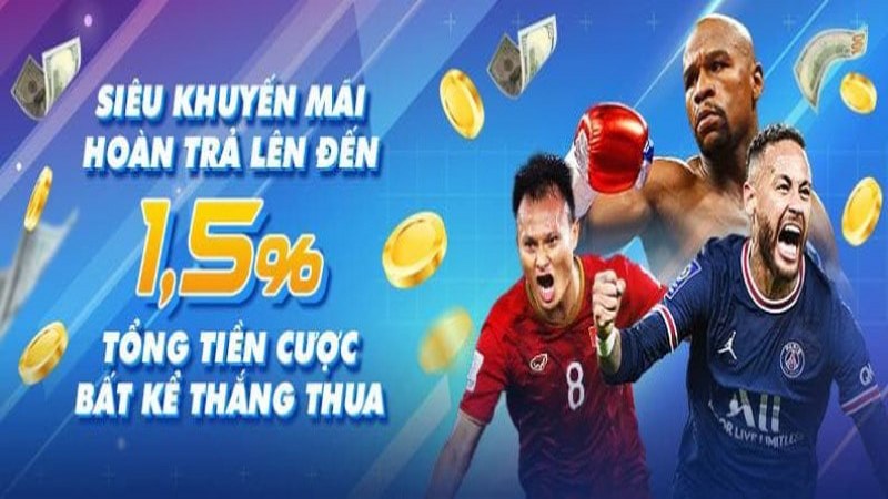 Khuyến mãi 8LIVE hoàn trả lên đến 1,5% tiền cược cho mọi trò chơi